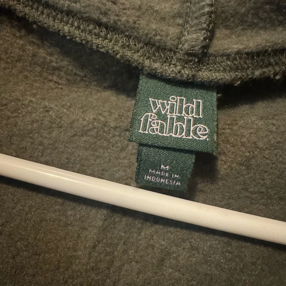 wild fable Olive Green Cropped Drawstring Hoodie - Picture 3 of 3